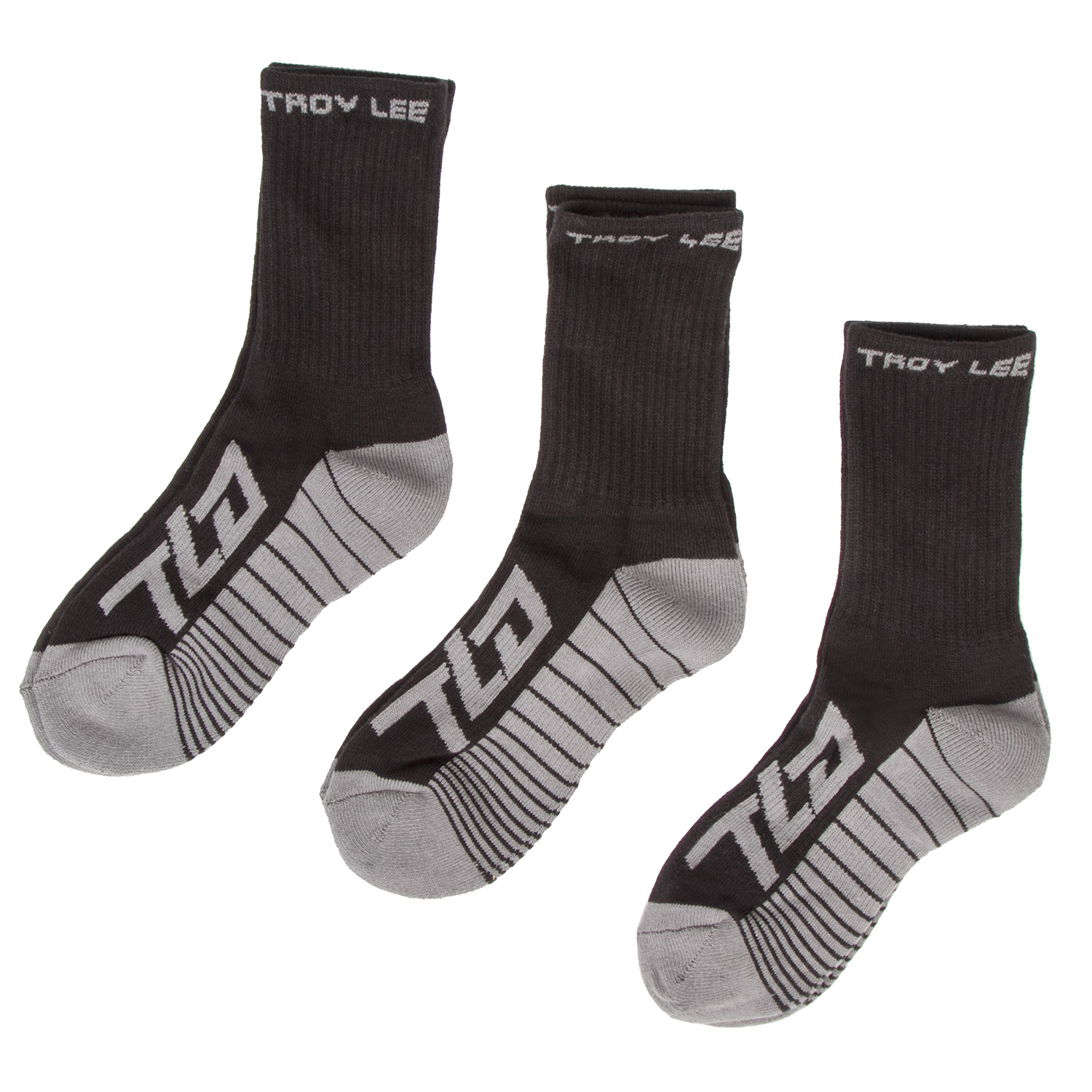 Troy Lee Designs Chaussettes Factory Crew Black, 3 Pack
