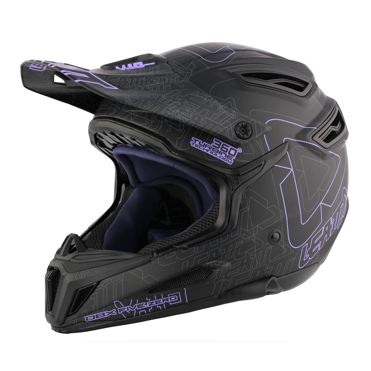 Leatt Casque VTT Downhill DBX 5.0 Composite Noir/Violet/Gris