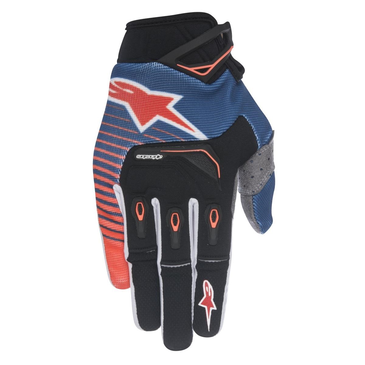 Alpinestars Gloves Techstar Factory Dark Blue/Orange Fluo/White