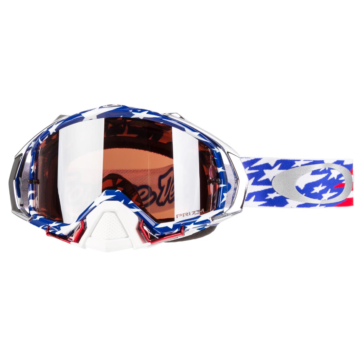 Oakley Goggle Mayhem Pro MX Troy Lee Designs: Glory Red/White/Blue - Prizm MX Black Anti-Fog