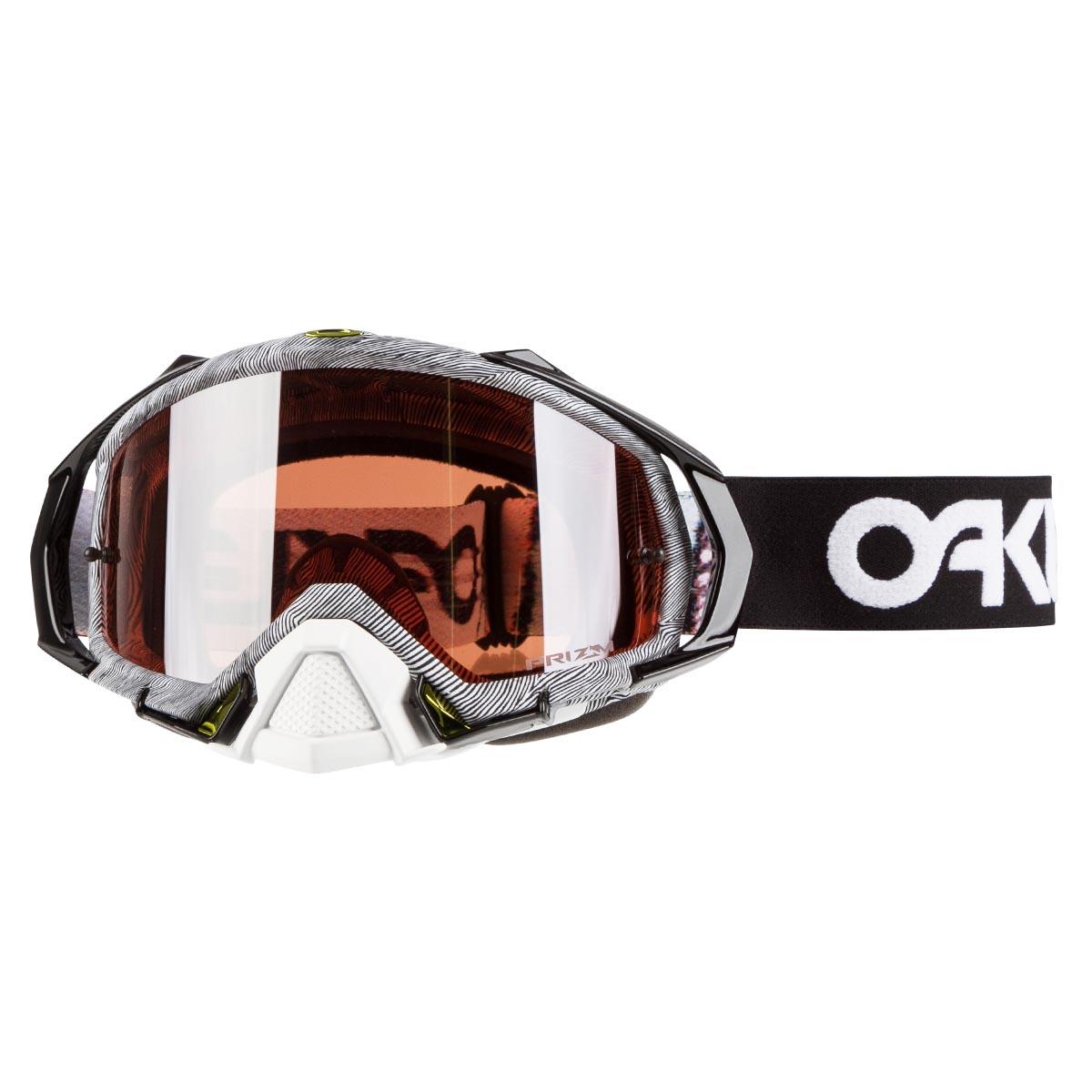 Oakley Goggle Mayhem Pro MX Factory Pilot Thumbprint Black White - Prizm MX Black Anti-Fog