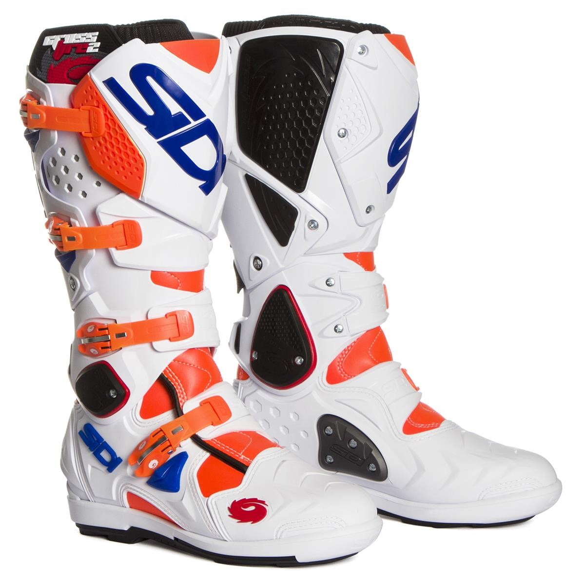 Sidi MX Boots Crossfire 2 SRS Orange Fluo/White/Blue