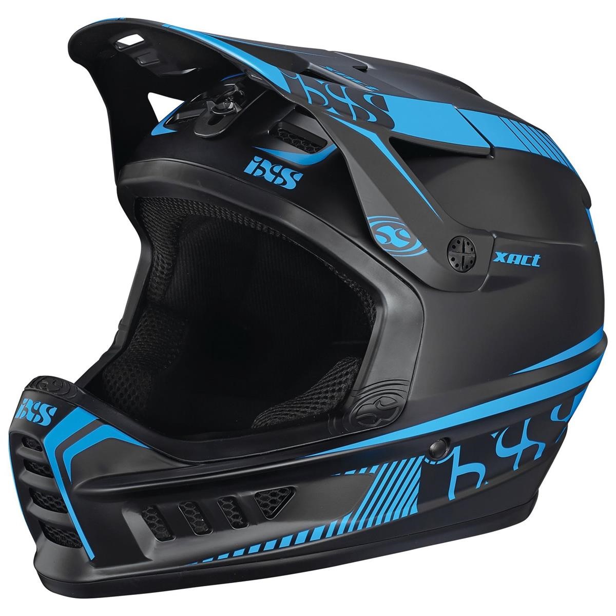 IXS Downhill MTB Helmet Xact Black/Blue Fluo