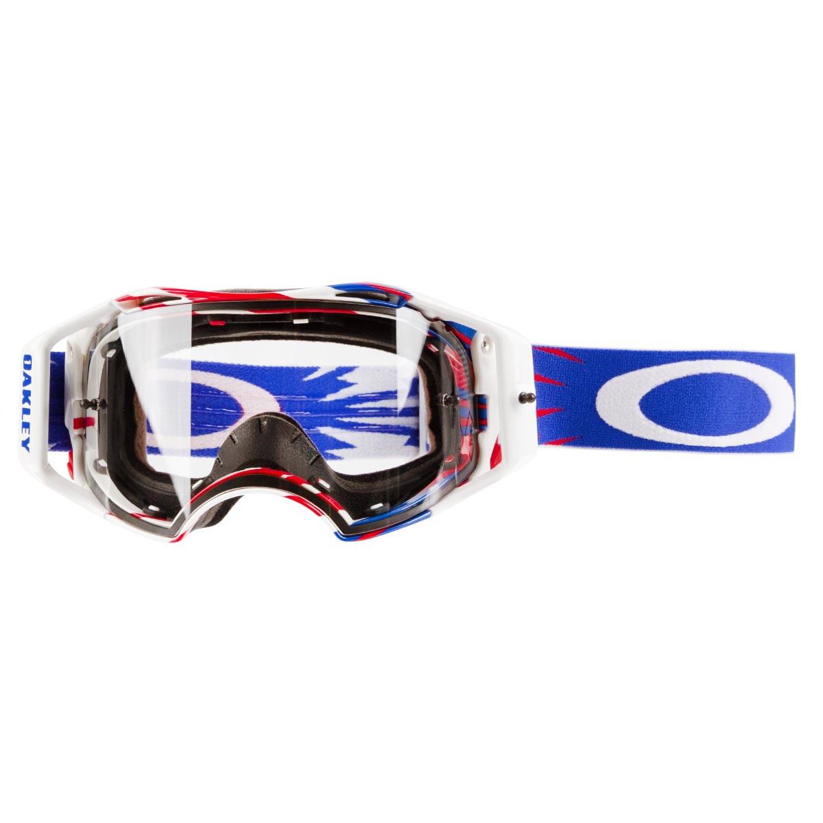 Oakley Goggle Airbrake MX High Voltage Red/White/Blue - Clear Anti-Fog