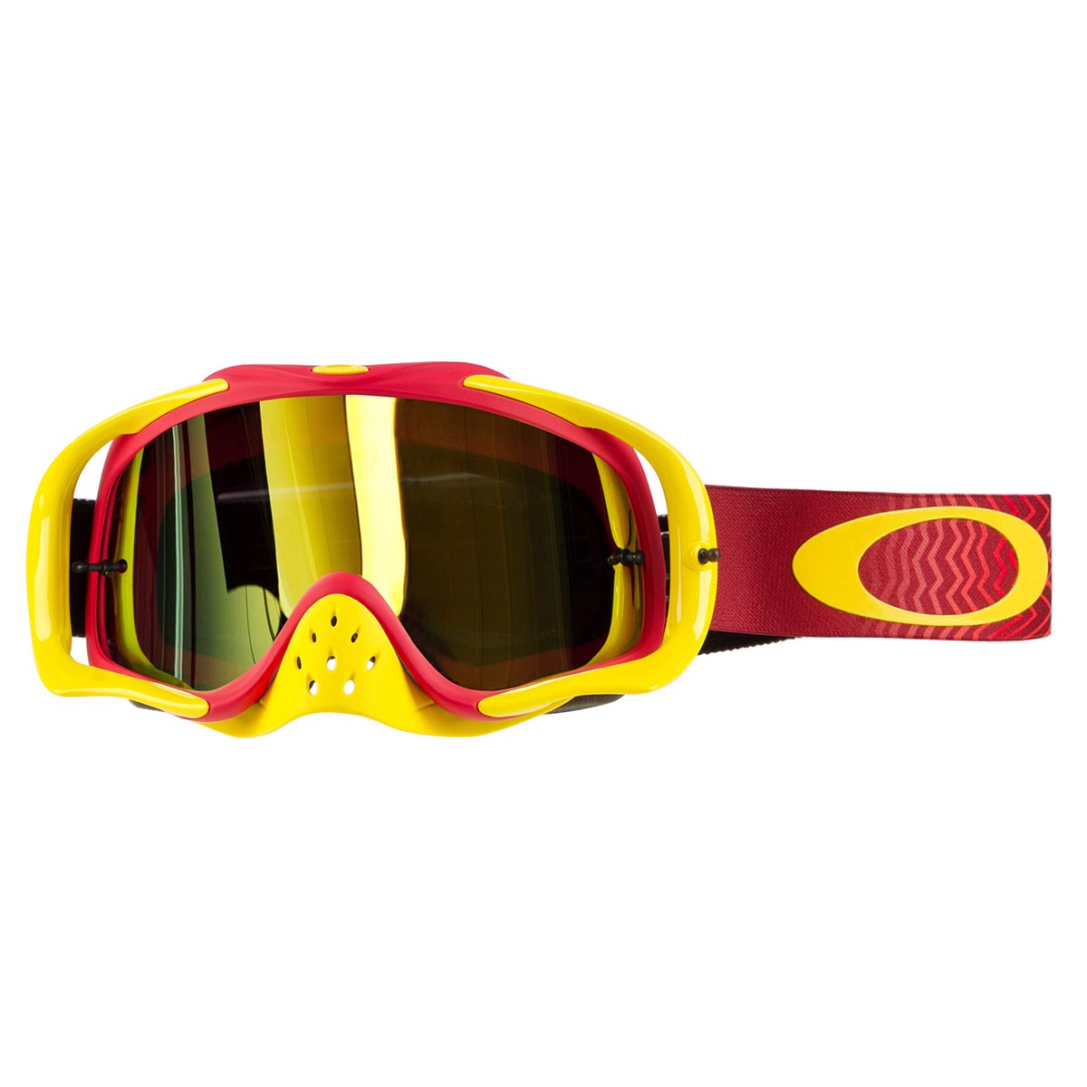 Oakley Crossbrille Crowbar MX Shockwave Red/Yellow - 24K Iridium/Klar Anti-Fog