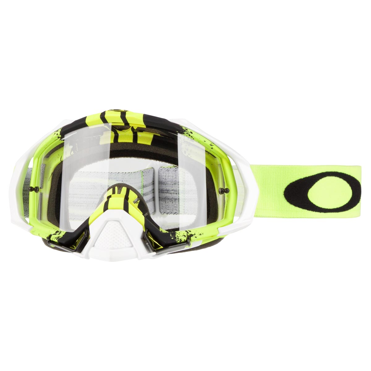 Oakley Goggle Mayhem Pro MX Pinned Race Green/Yellow - Clear Anti-Fog