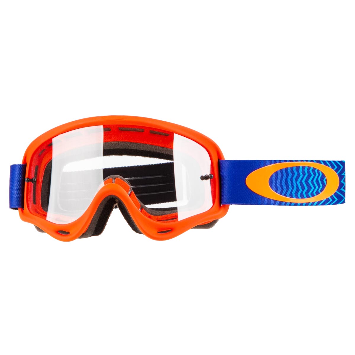 Oakley Kids Crossbrille XS O Frame Shockwave Orange/Blue - Klar Anti-Fog
