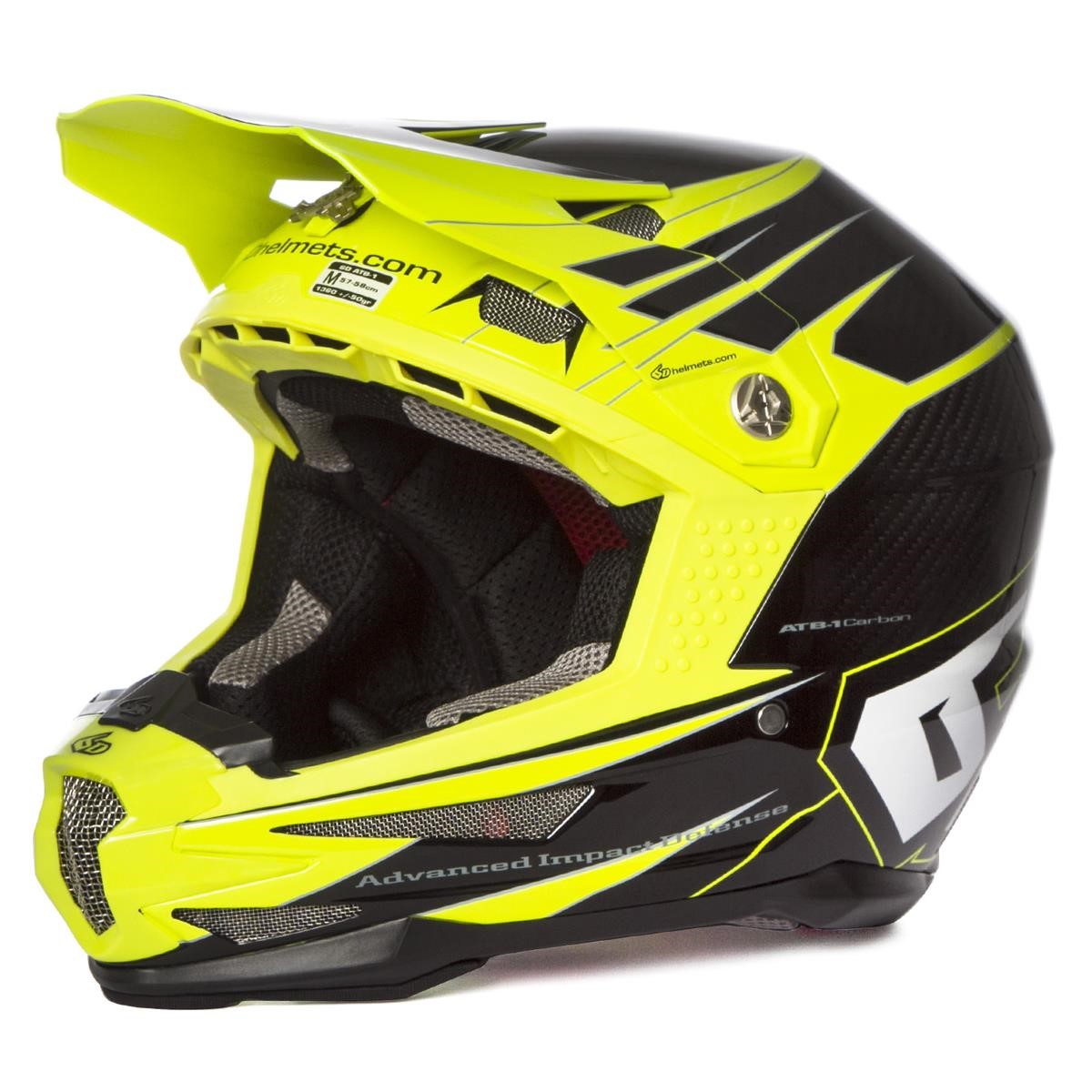 6D Downhill MTB Helmet ATB-1 Carbon Attack - Flo Yellow