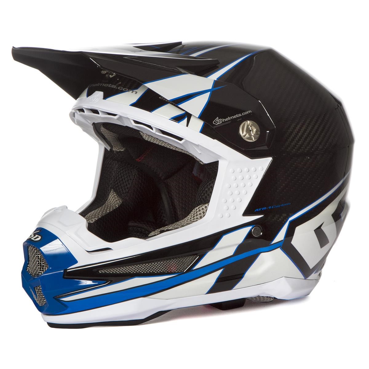 6D MX Helmet ATR-1 Carbon Electric - Blue/White