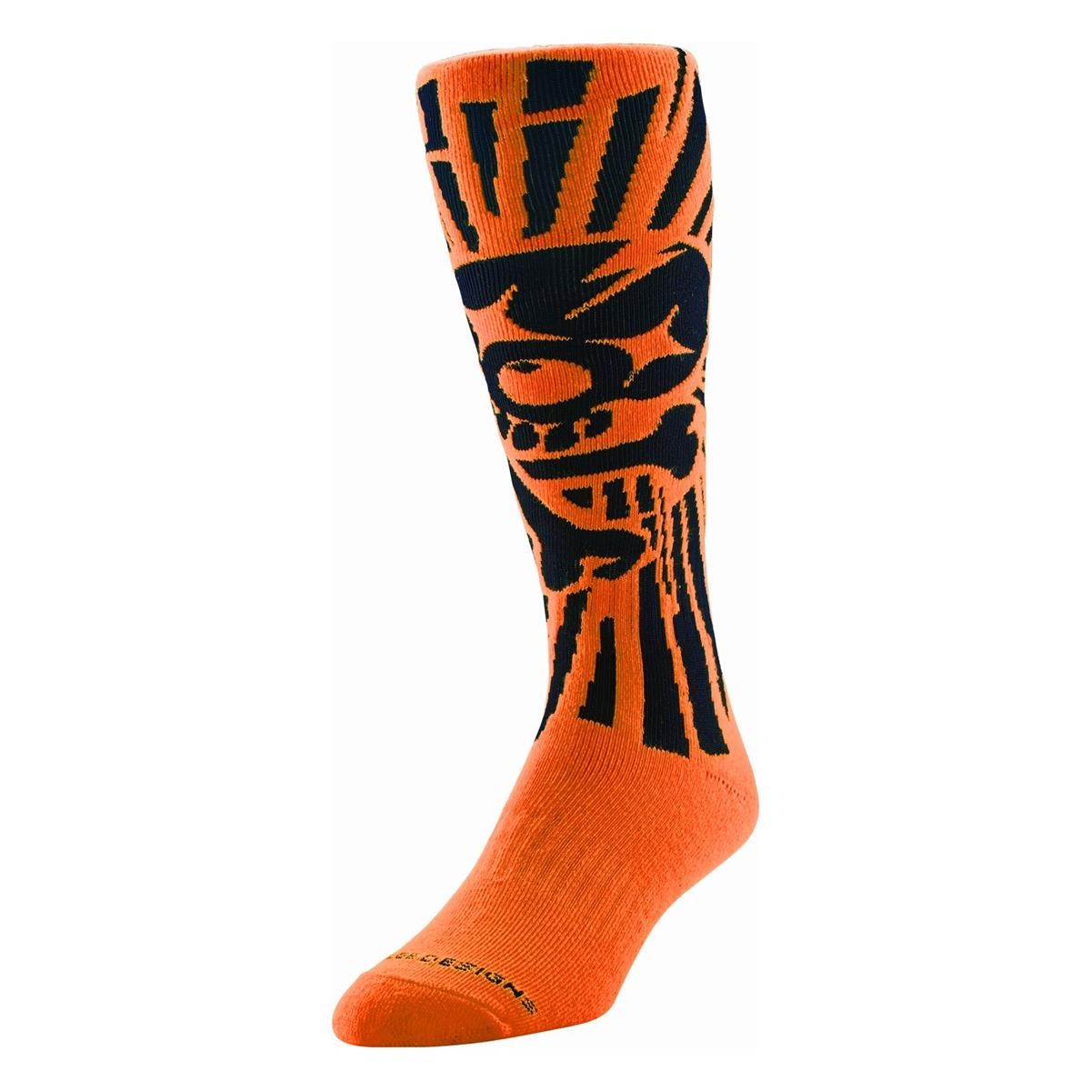 Troy Lee Designs Kids MX Socks Skully Orange