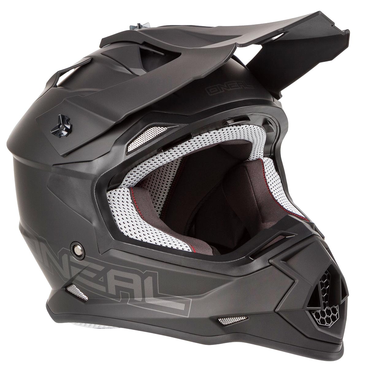 O'Neal 2SRS RL MX Helm Flat Schwarz Matt Moto Cross Enduro Motorrad Quad 
