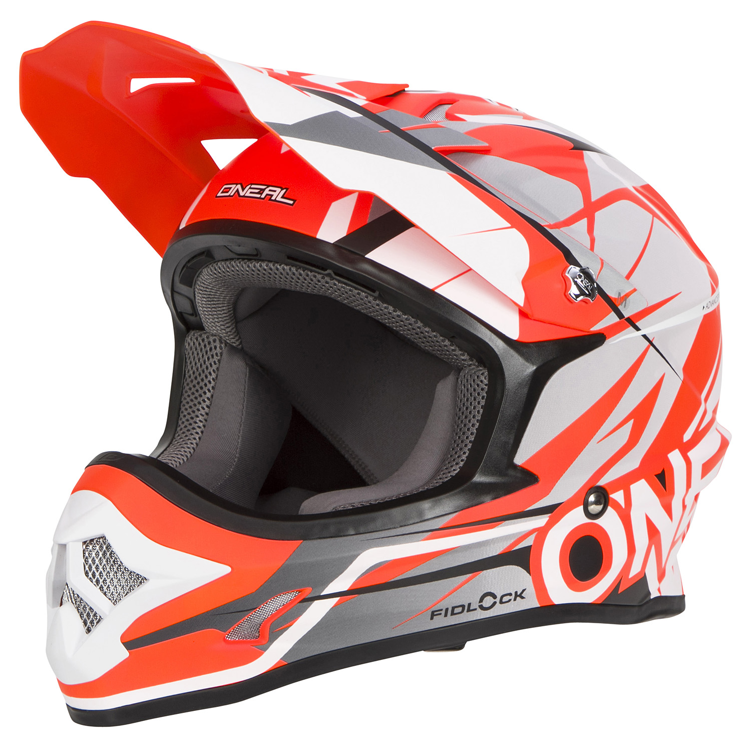O'Neal Motocross-Helm 3SRS Freerider Fidlock Orange/Grau