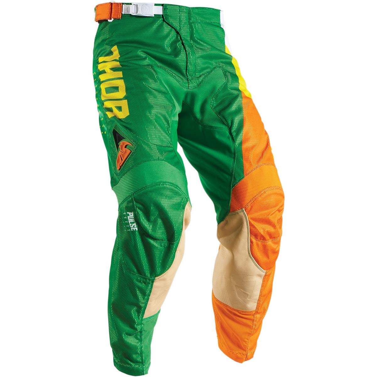 Thor Pantaloni MX Pulse Air Aktiv Cactus - White/Green/Orange/Yellow
