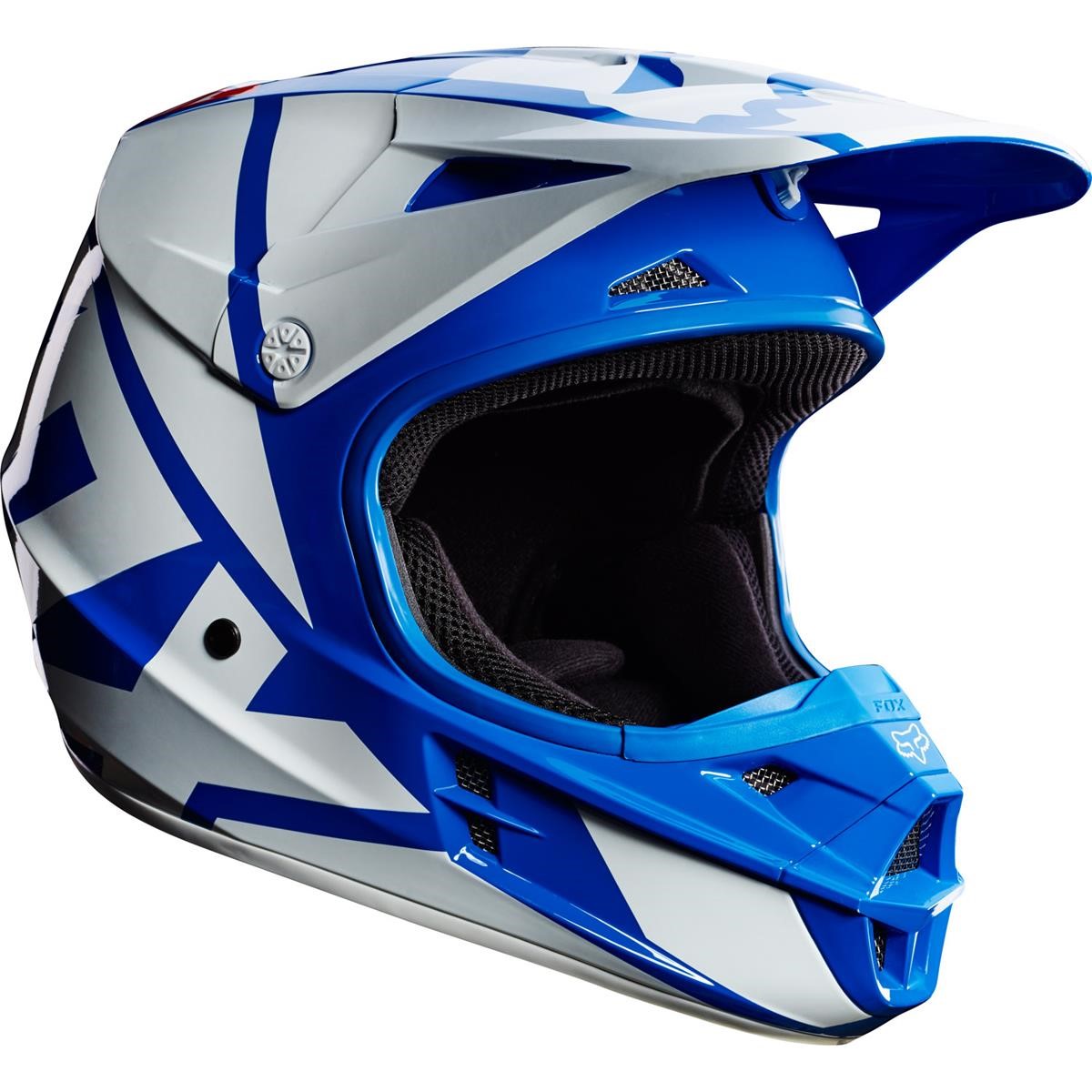 Fox Casque MX V1 Race Blue