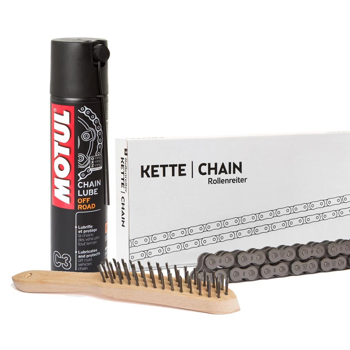 FRITZEL Chaîne Rollenreiter 520 Pitch, Super Reinforced inkl. Motul Chain Lube 400 ml and Wire Brush For Free