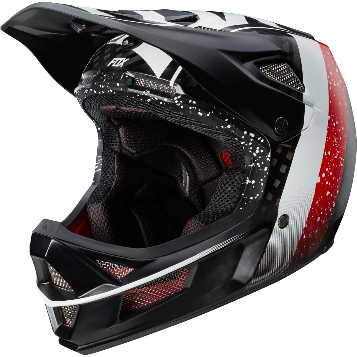 Fox Downhill-MTB Helm Rampage Pro Carbon Schwarz/Weiß