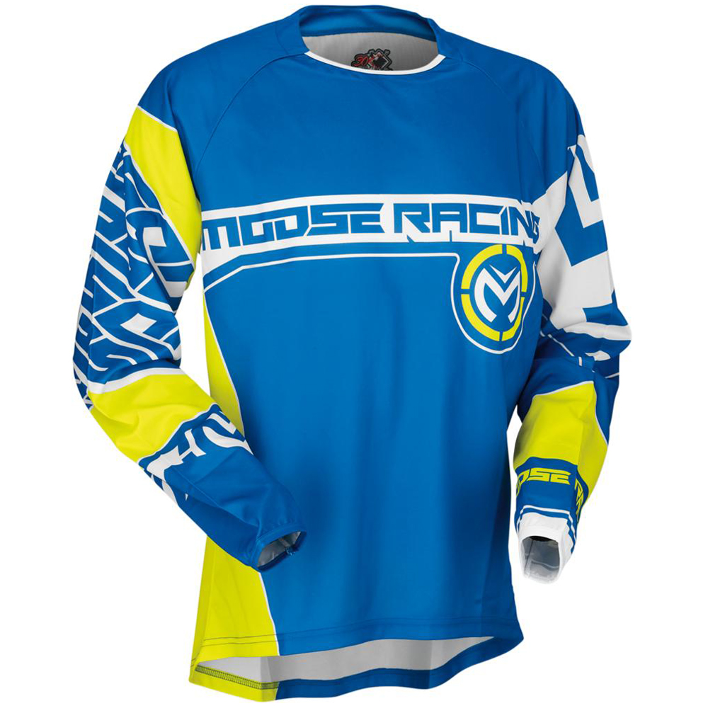 Moose Racing Jersey Qualifier Blue/HiViz Yellow/White