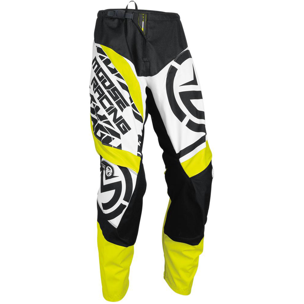 Moose Racing MX Pants Qualifier Black/HiViz Yellow/White