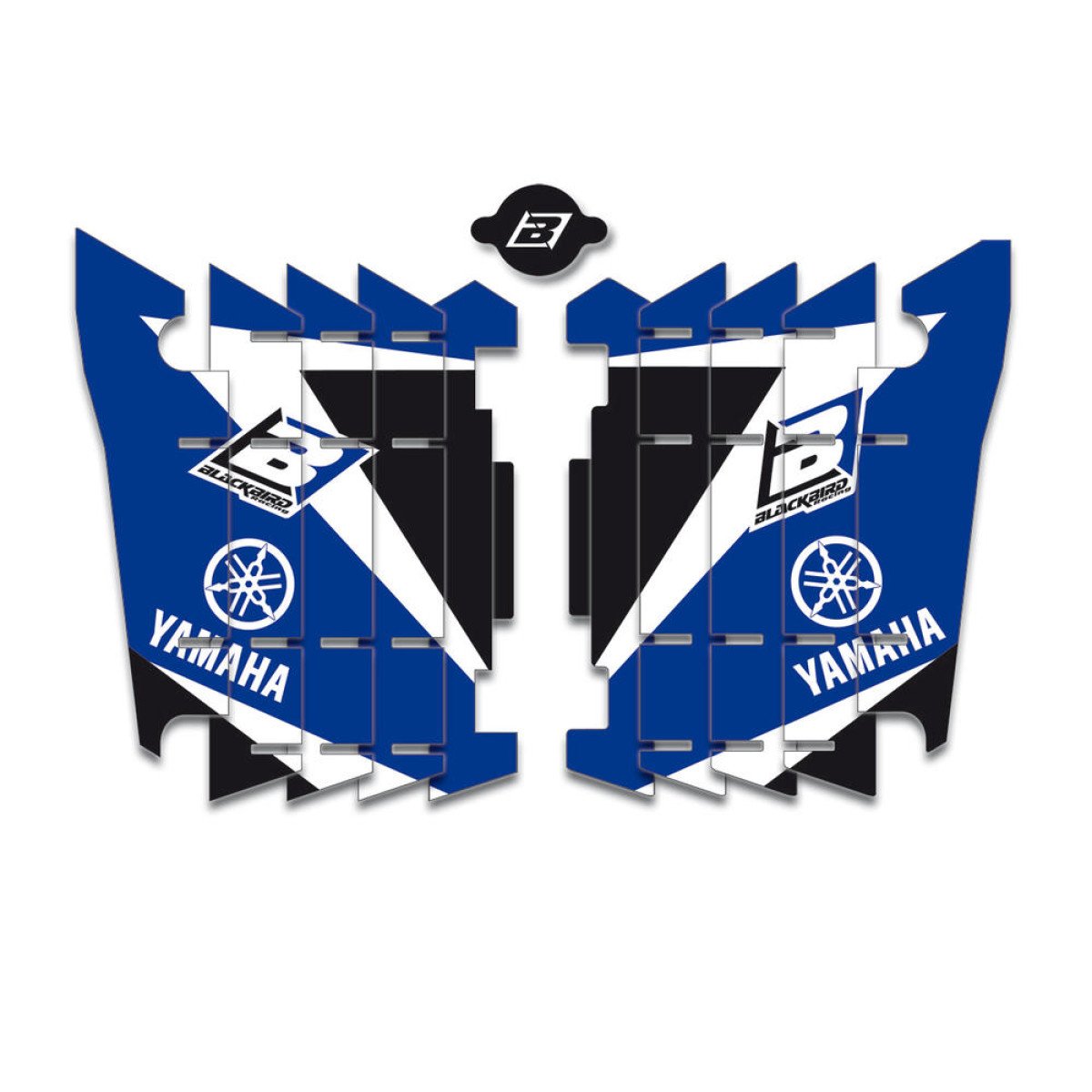 Blackbird Racing Radiator Shroud Decals Dream 3 Yamaha YZF 450 10-13, Blue/Black/White