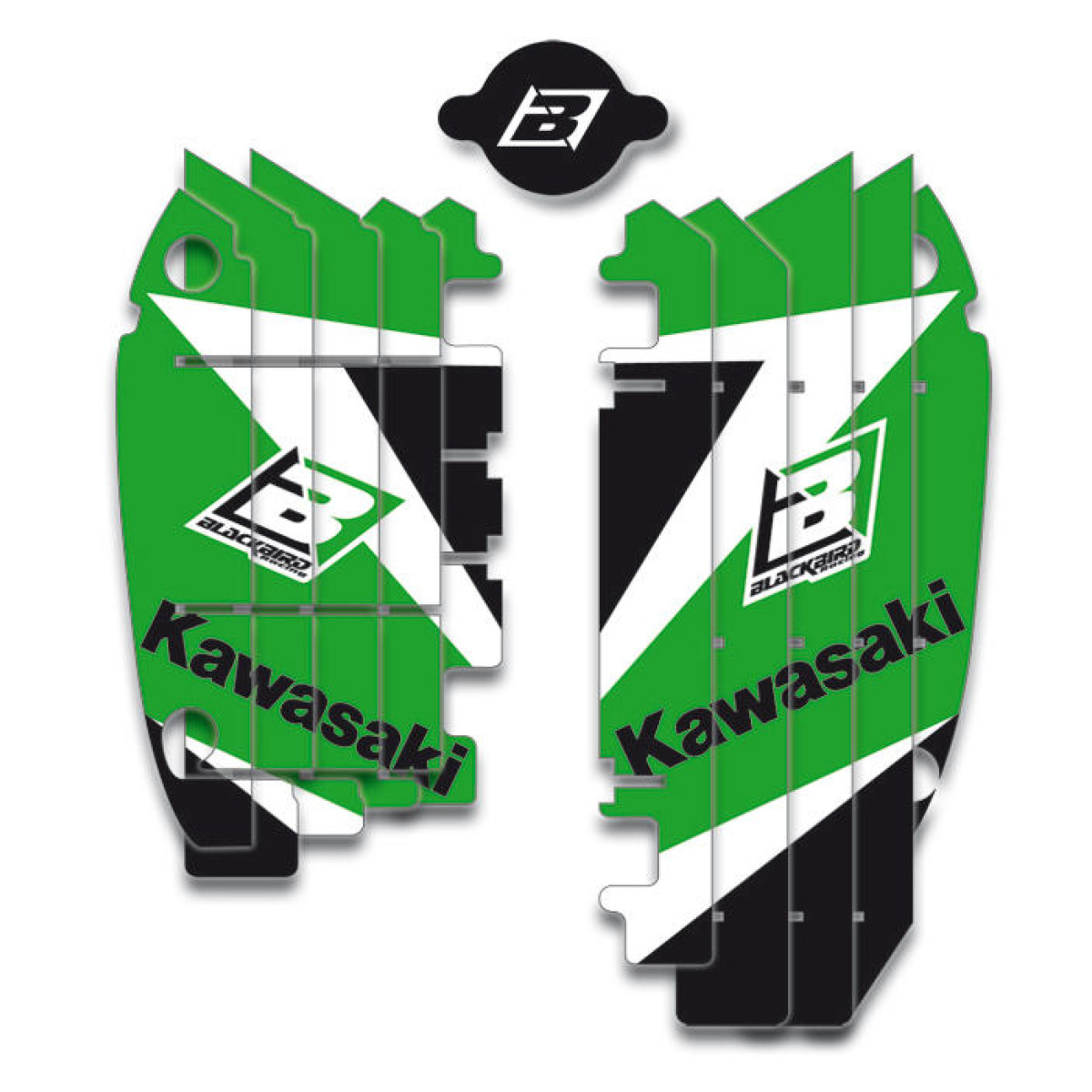 Blackbird Racing Autocollants pour Grille de Radiateur Dream 3 Kawasaki KXF 450 09-15, Vert/Noir