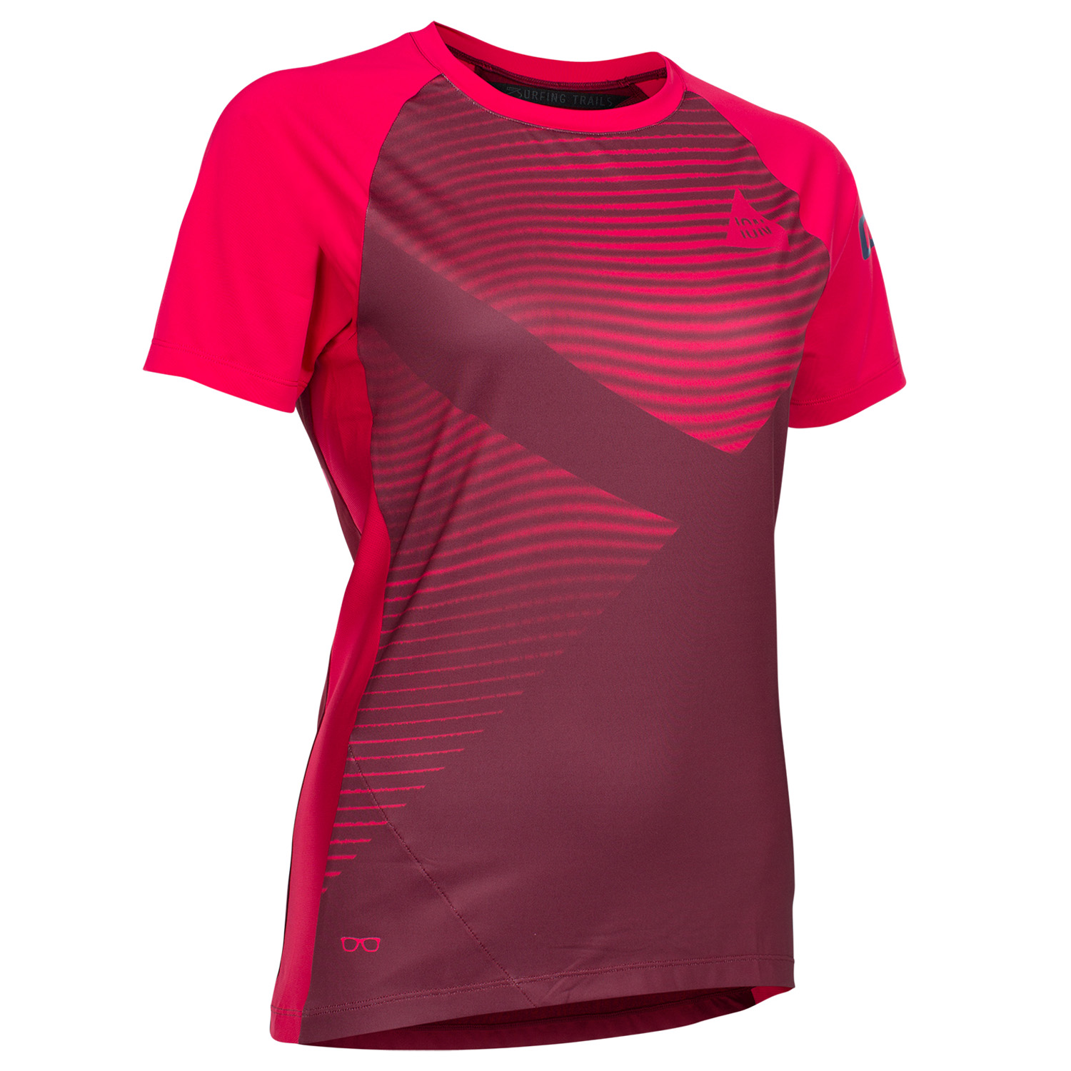 ION Femme Maillot VTT Manches Courtes Traze Amp Combat Red