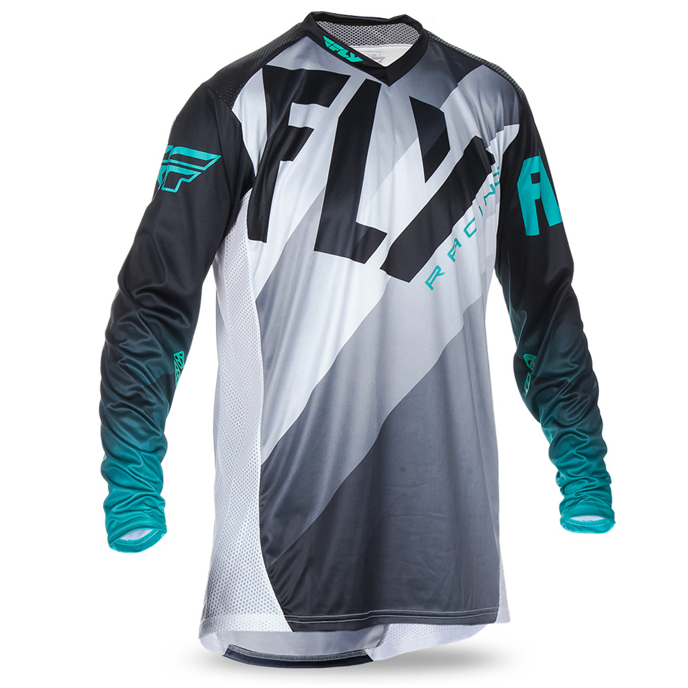 Fly Racing Maglia MX Hydrogen Lite Black/White/Teal