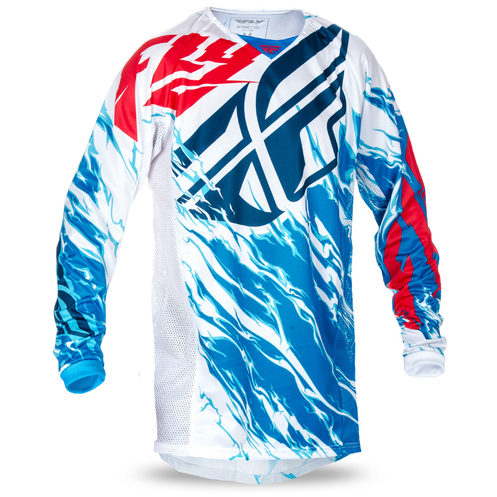 Fly Racing Maglia MX Kinetic Relapse Red/White/Blue