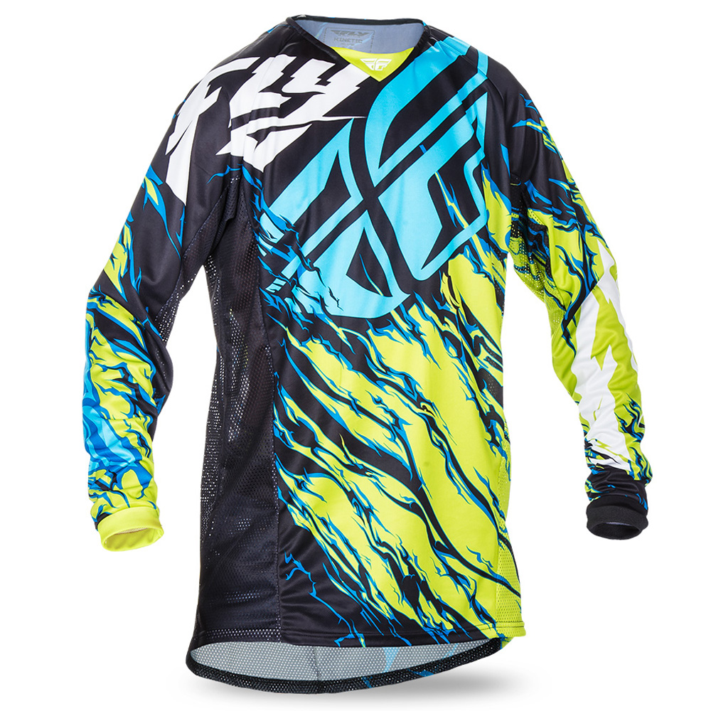 Fly Racing Maglia MX Kinetic Relapse Lime/Blue