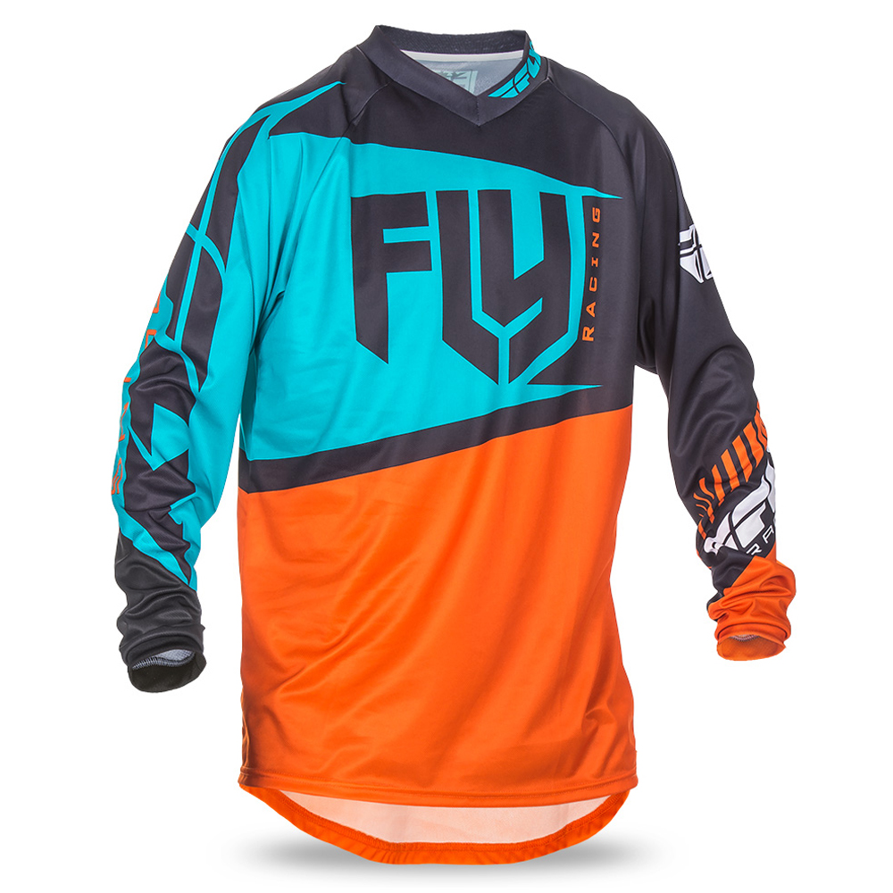 Fly Racing Maillot MX F-16 Orange/Teal