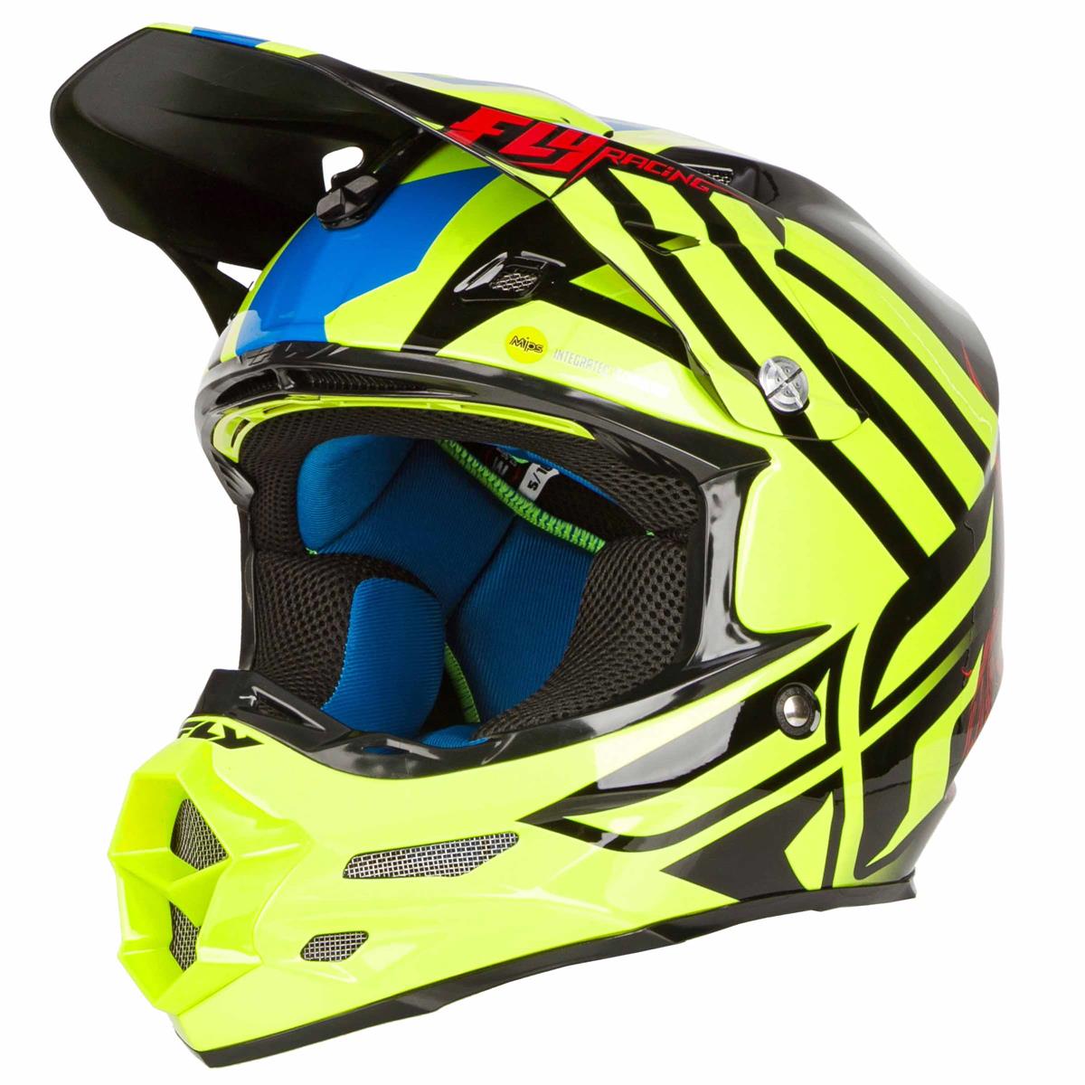 Fly Racing Motocross-Helm F2 Carbon MIPS Weston Peick Replica - Hi-Vis/Rot/Blau