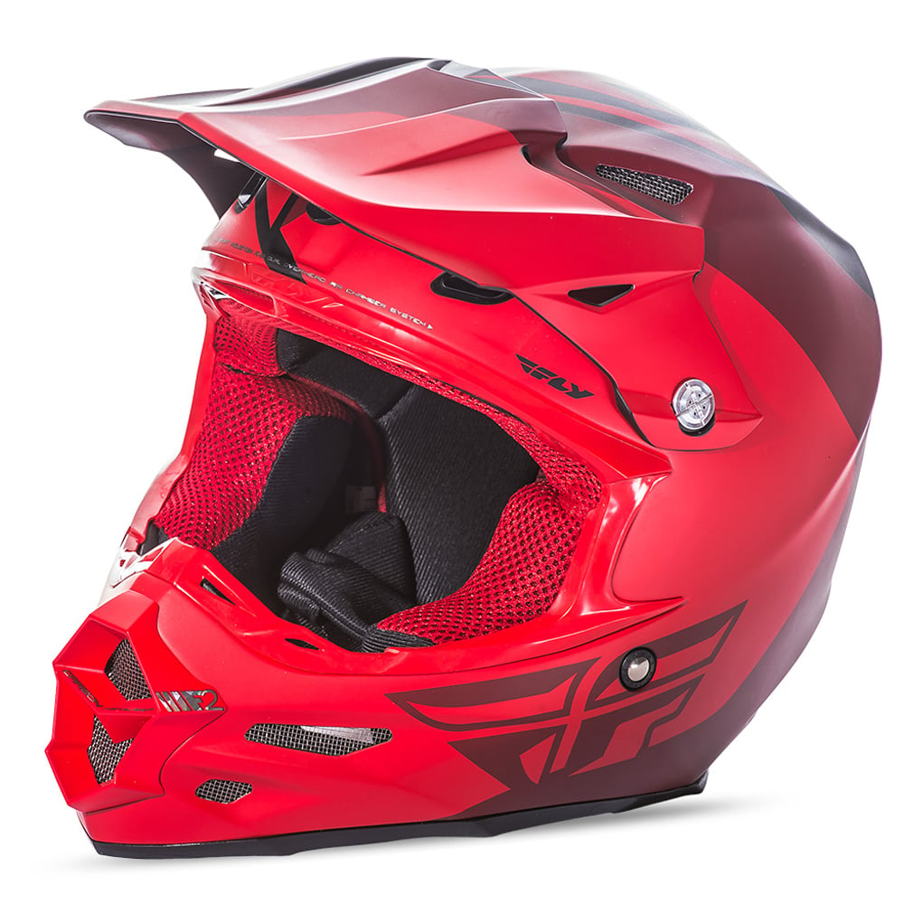 Fly Racing Motocross-Helm F2 Carbon Pure - Matt Rot/Schwarz