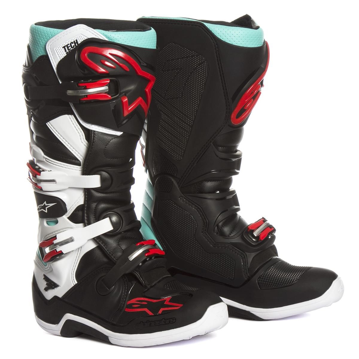 Alpinestars MX Boots Deal Tech 7 Black/Turquoise/White/Red