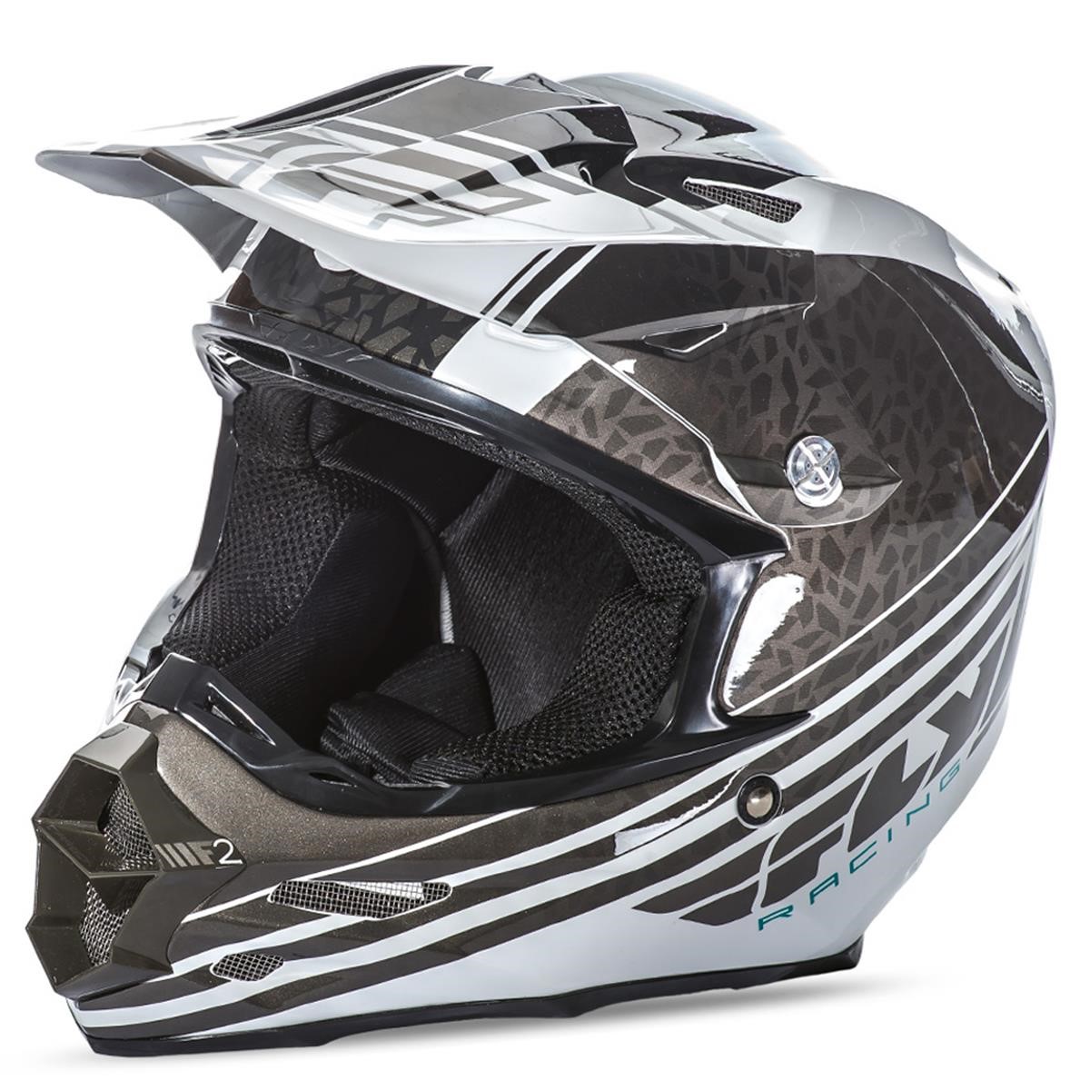 Fly Racing Casque MX F2 Carbon Animal - Black/White