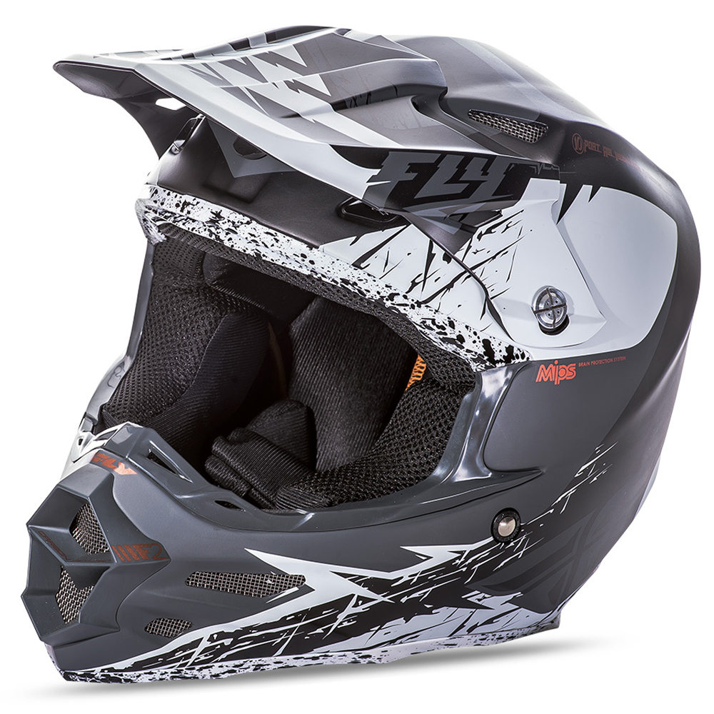 Fly Racing Helmet F2 Carbon MIPS Retrospec - Matte White/Black