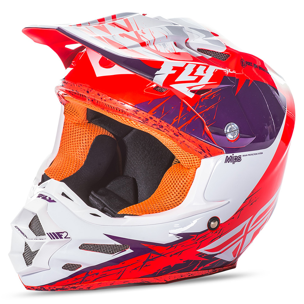 Fly Racing Helmet F2 Carbon MIPS Retrospec - Purple/Orange