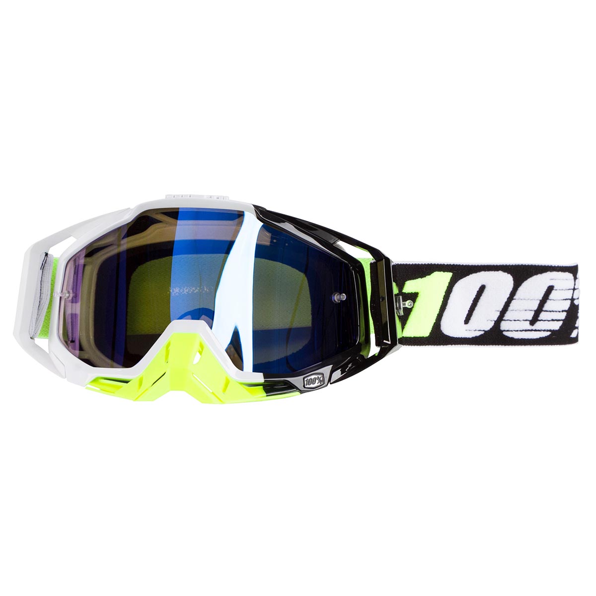 100% Crossbrille Racecraft Emrata - Blau verspiegelt Anti-Fog