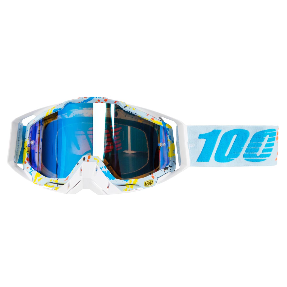 100% Crossbrille Racecraft Hyperloop - Blau verspiegelt Anti-Fog