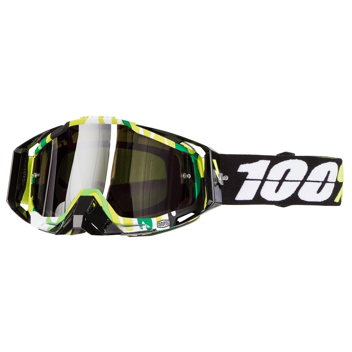 100% Crossbrille The Racecraft Bootcamp - Silber verspiegelt Anti-Fog