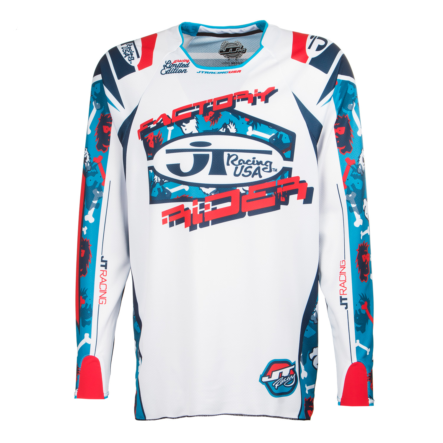JT Racing USA Jersey HyperLite Bad Bones Rot/Weiß/Blau
