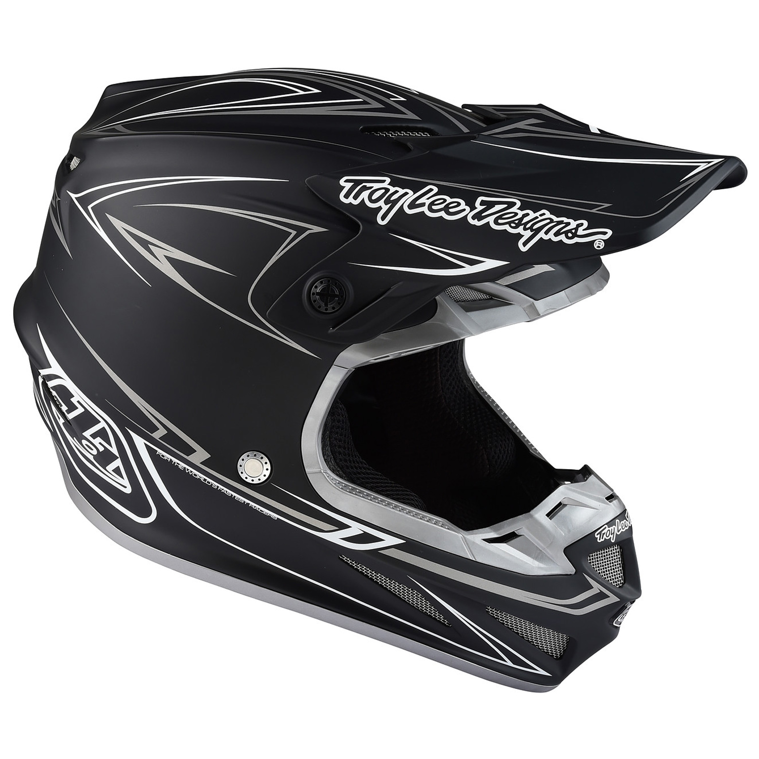 Troy Lee Designs Helmet SE4 Composite MIPS Pinstripe - Black/Silver