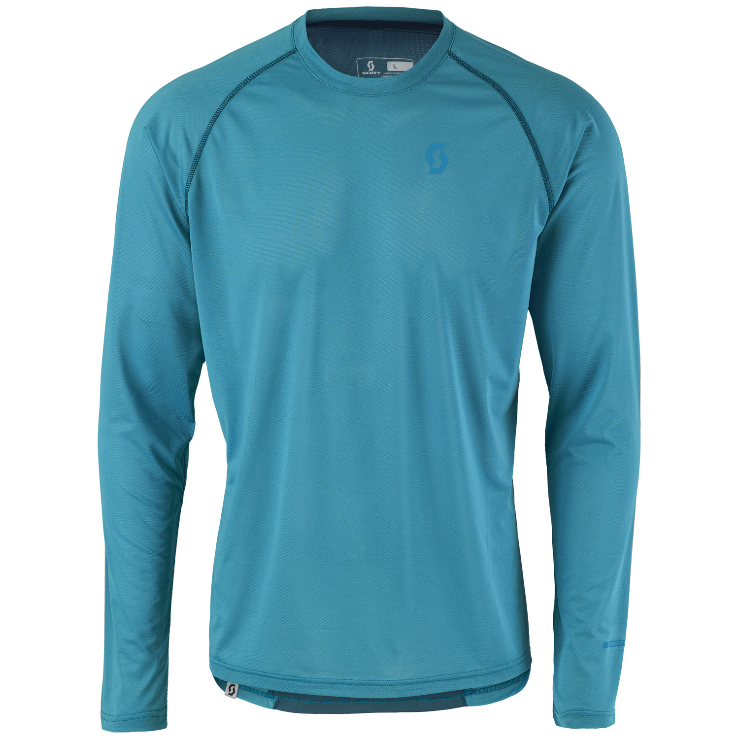 Scott T-Shirt Manica Lunga Trail MTN Aero Sea Blue/Blue Coral