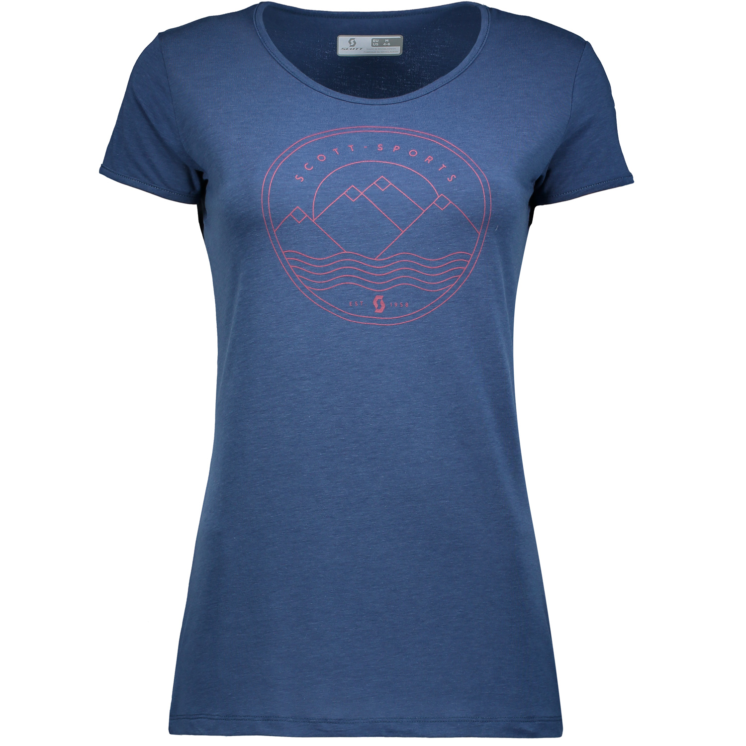 Scott Femme T-Shirt Tech Manches Courtes Trail MTN Dri 60 Ensign Blue