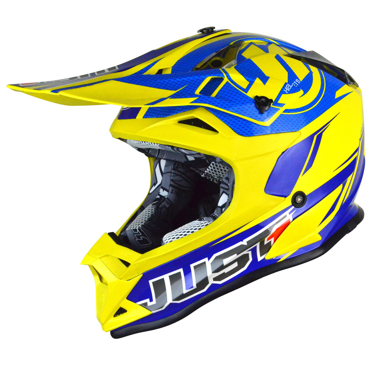 Just1 Motocross-Helm J32 Pro Rave Blau/Gelb