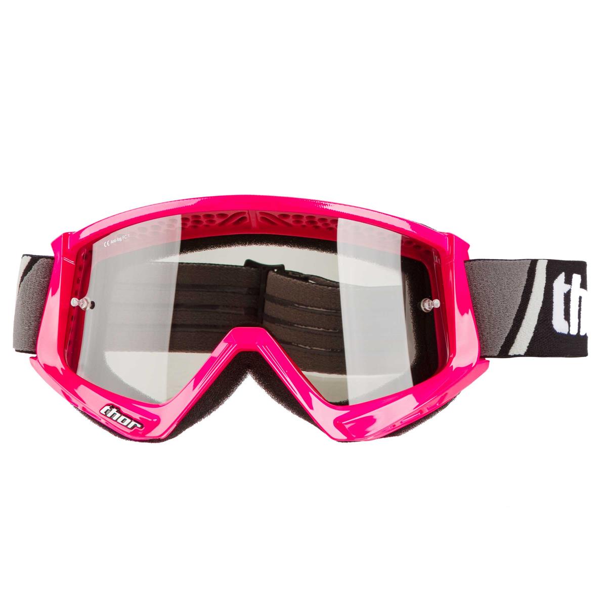 Thor MX Goggle Combat - Sand Flo Pink/Black - Lens Brown Anti-Fog