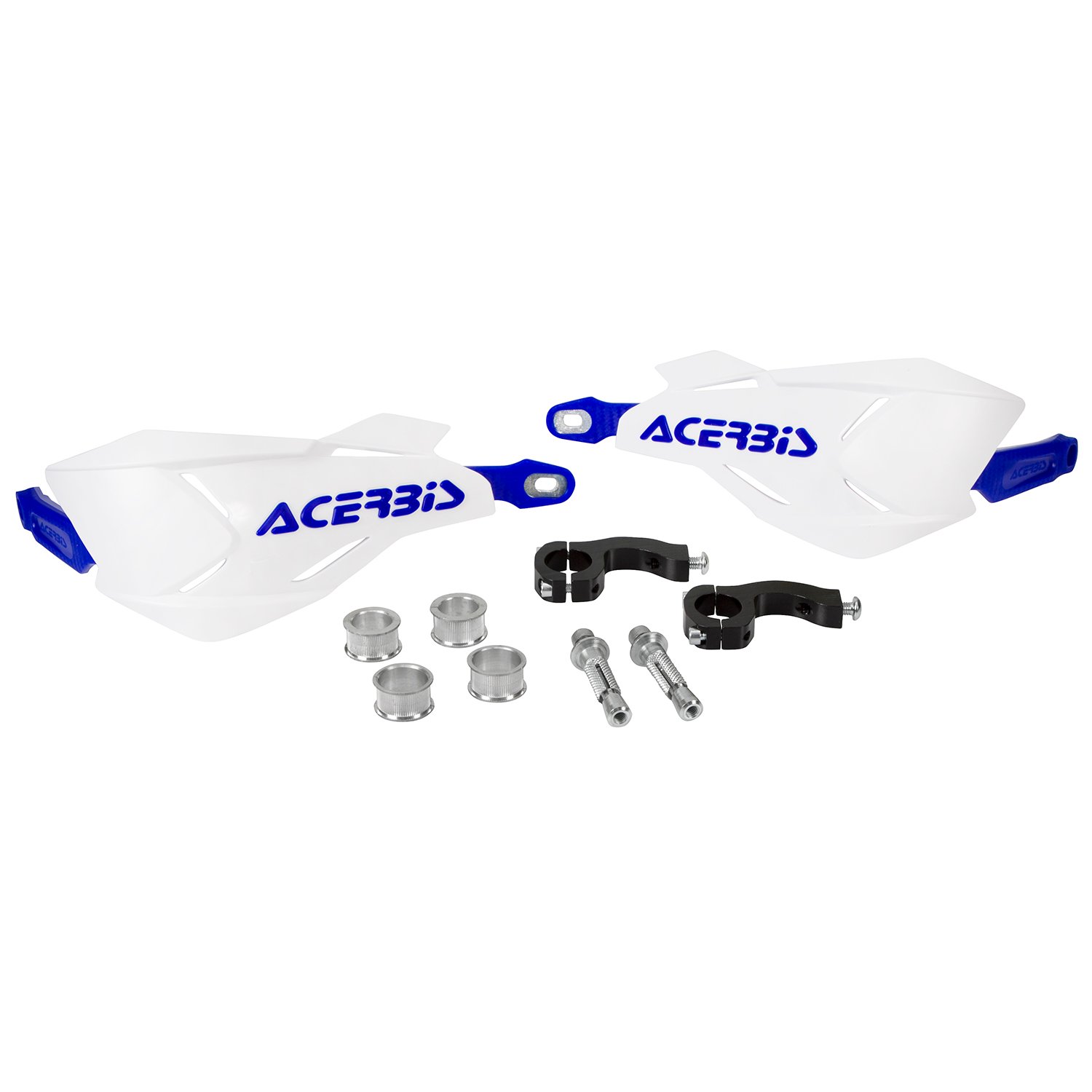 Acerbis Protège Mains X-Factory Blanc/Bleu, Kit de Montage inclus