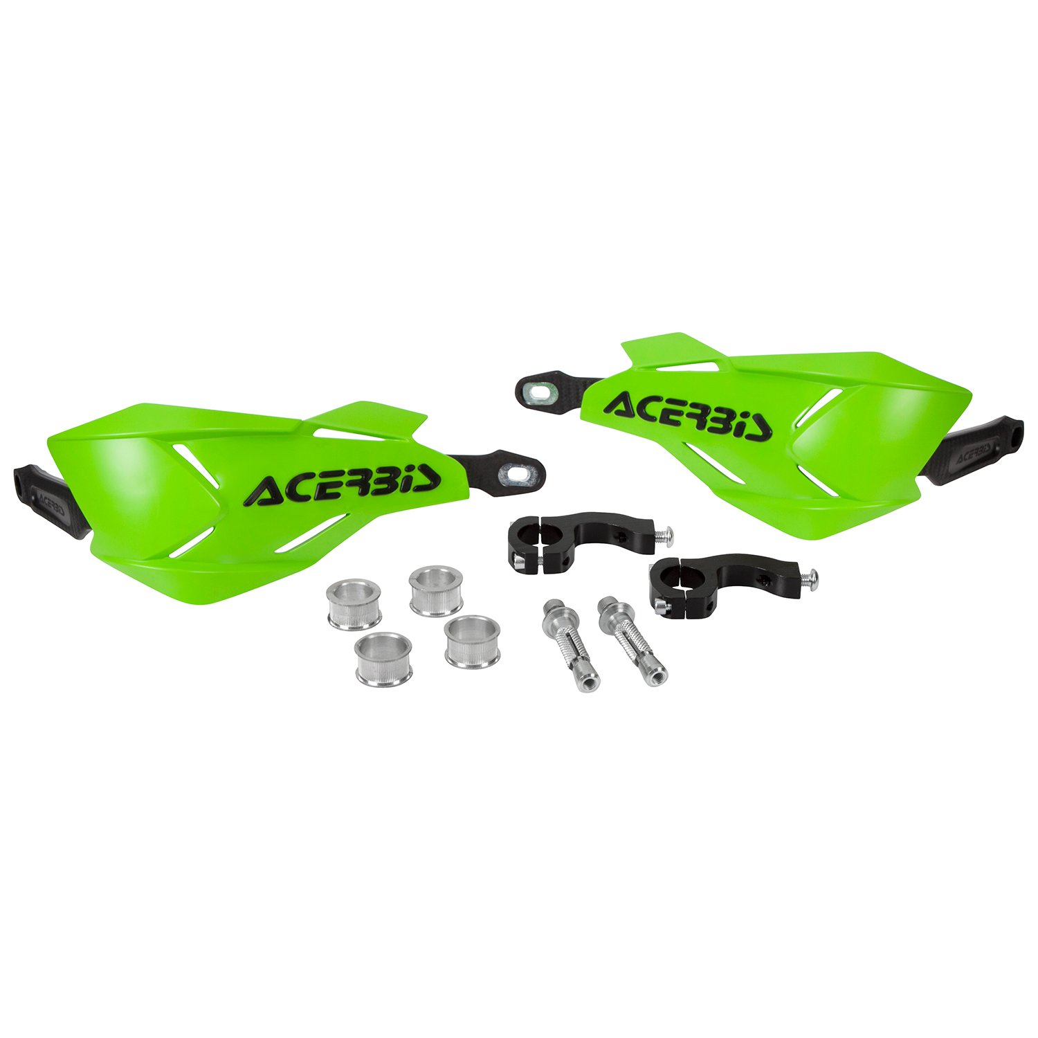 Acerbis Protège Mains X-Factory Vert/Noir, Kit de Montage inclus