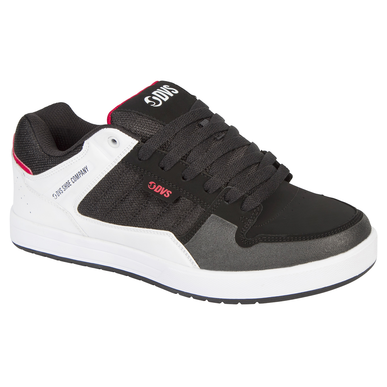 DVS Shoes Portal Black/White/Red/Leather Nubucl
