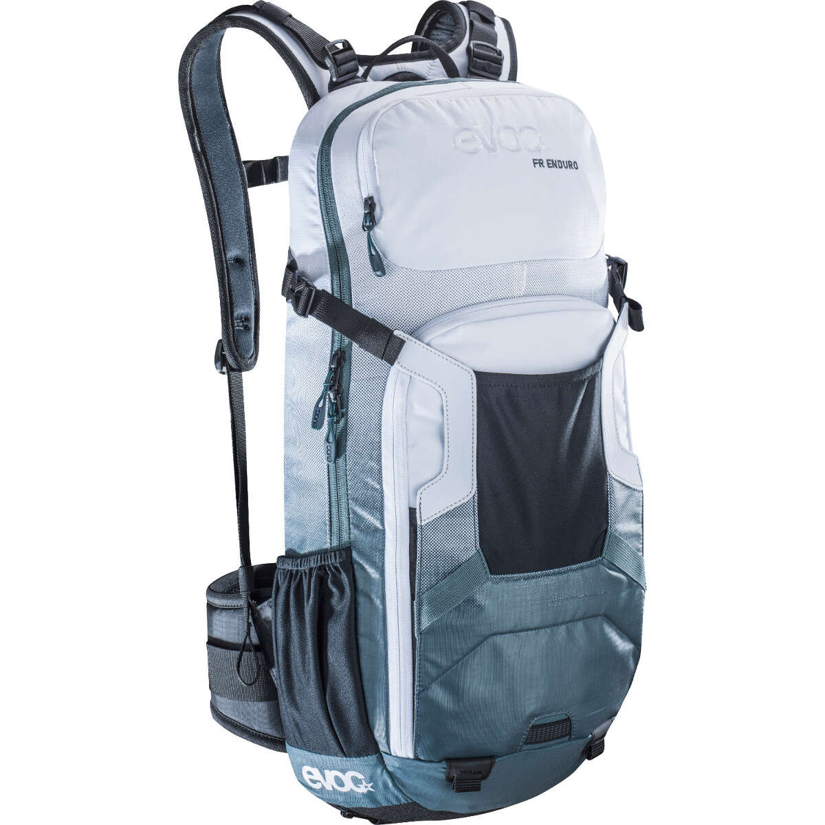 Evoc Protector Backpack with Hydration System Compartment FR Enduro White-Slate, 16 Liter