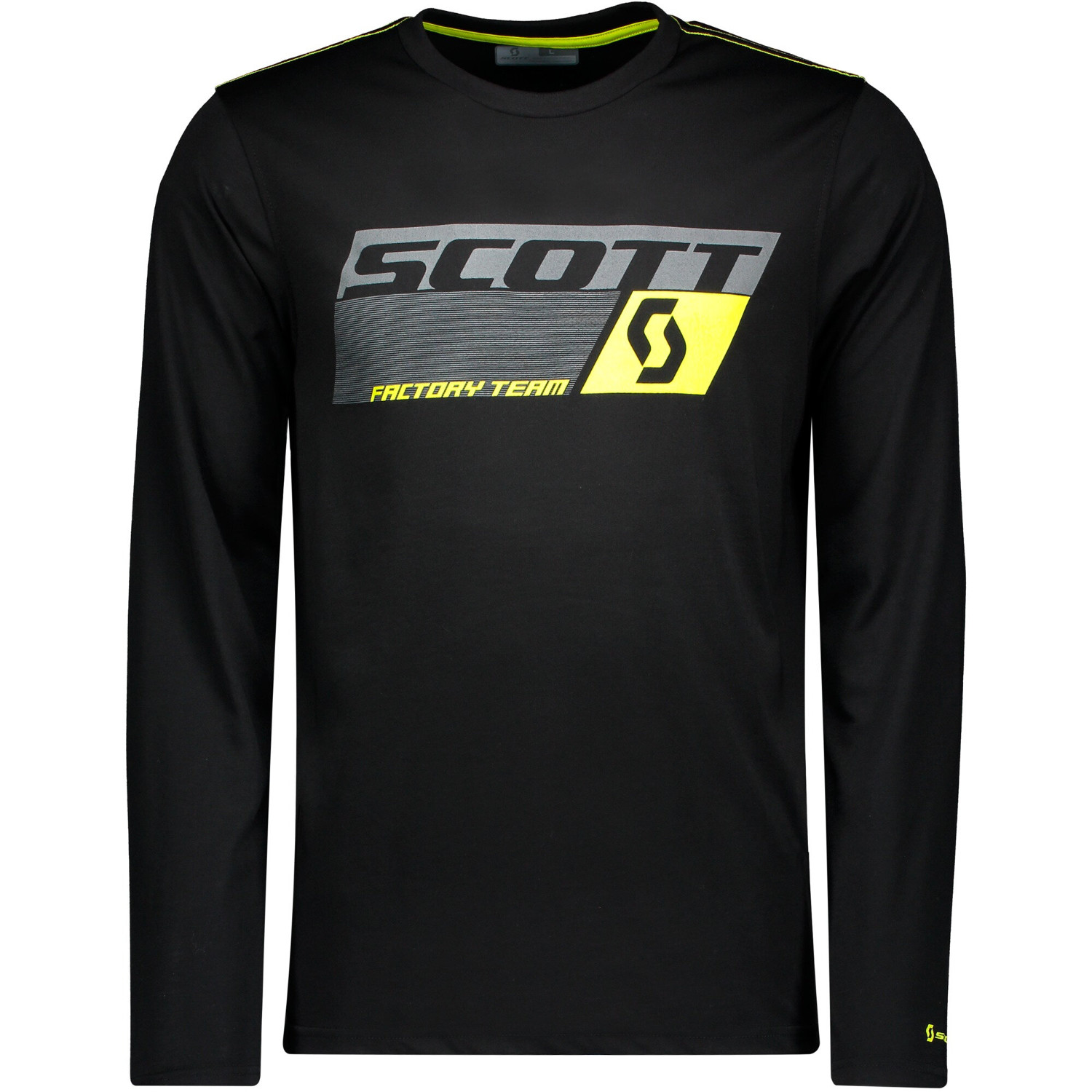 Scott T-Shirt Manica Lunga Factory Team Dri Nero/Sulphur Giallo