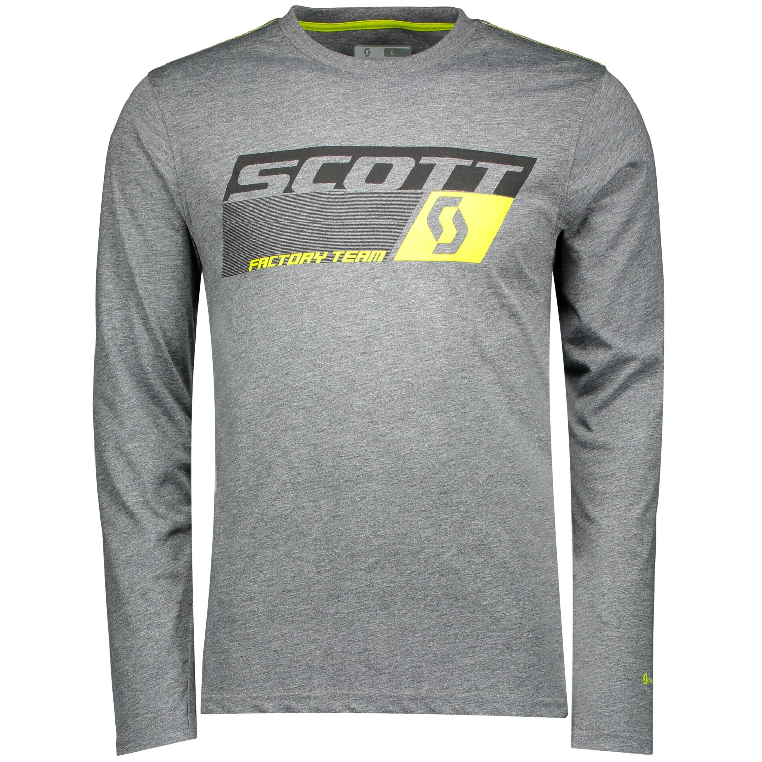 Scott T-Shirt Manica Lunga Factory Team Dri Grigio Scuro Melange/Sulphur Giallo